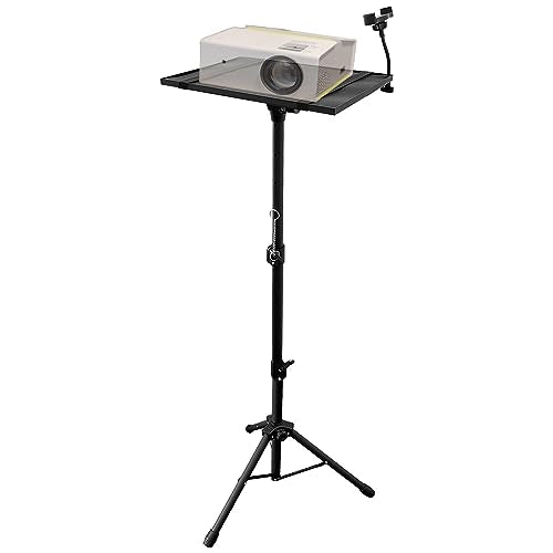 Sutekus Projector Stand Portable Projector Tripod with 180° Tilting Laptop Tripod Stand Adjustable From 22" to 90" with Phone Holder for Home Office Studio