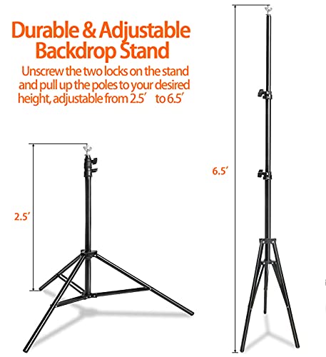 Sutekus Photo Backdrop Stand Adjustable Background Support Kit with Spring Clamps for Portrait Photography Video Studio