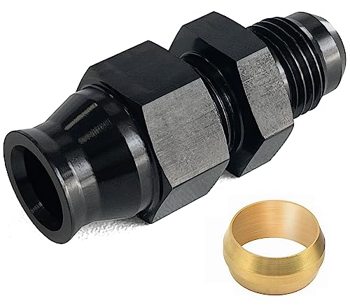 Sutekus 6AN Male to 5/16" Hardline Compression Fitting Adapter Aluminum Fuel Line Fitting Straight Hard Tube Adapter