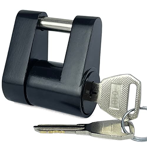 Sutekus Keyed Alike Trailer Coupler Lock, Dia 1/4 Inch, 3/4 Inch Span, Trailer Hitch Lock Heavy-Duty Steel Trailer Tongue Locks for Tow Boat RV Truck Car Coupler