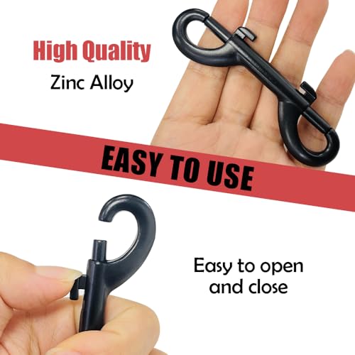 Sutekus Bolt Snaps Double Ended Hooks 3.5" Zinc Alloy Trigger Chain Clips for Water Bucket Dog Leash Sling Feed Buckets, 6 Pieces