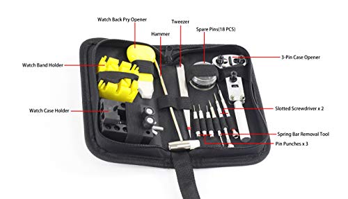 Sutekus Watch Repair Tool Kit Watch Back Opener Spring Bar Tool Set Watch Band Link Pin Tool Set Multifunctional Tools With Case