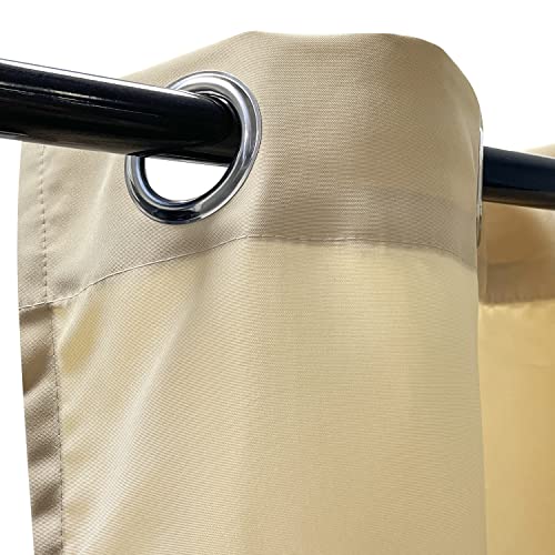 Sutekus Outdoor Waterproof Curtains - Privacy Curtain Panel, 52W x 84L Inch Sun Blocking Fade-Resistant Grommet Curtains for Indoor, Patio, Porch, Pergola,1 Panel