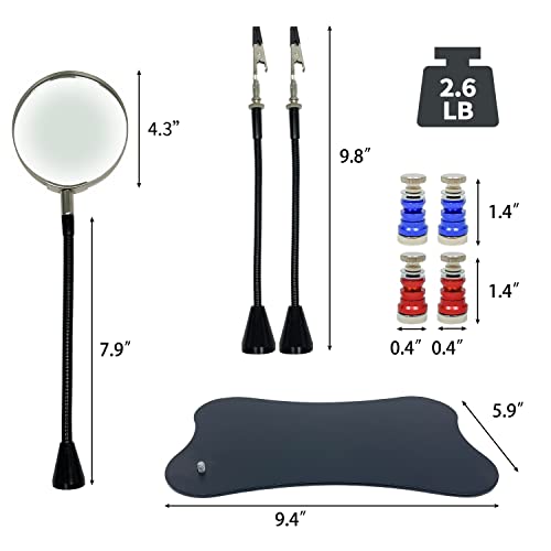 Sutekus Helping Hands for Soldering PCB Circuit Board Holder with 2.5X Magnifier for Electronic Repair Jewelry Craft DIY Hobby Workshop Helping Station