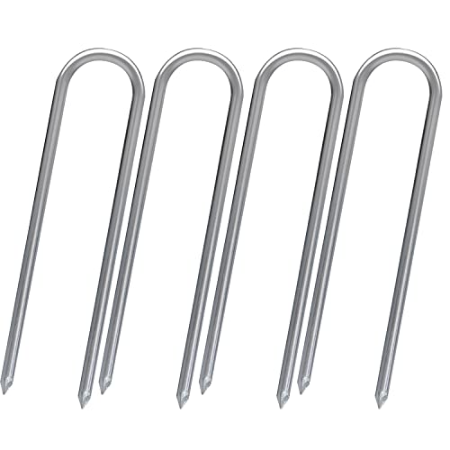 Sutekus Trampoline Stakes Wind Stake Heavy Duty U Shape Steel Ground Anchors for Trampoline Garden Camping Soccer Goals