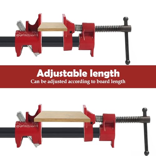 Sutekus Pipe Clamps 2 PACK Wood Gluing Pipe Clamp Set Heavy Duty Woodworking Cast Iron Clamp Fixture