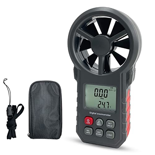 Sutekus Anemometer Digital Wind Speed Meter Wind Gauge Air Flow Velocity Test for Home Outdoor