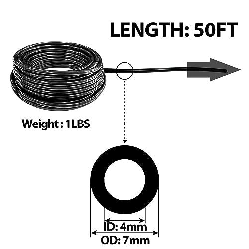 Sutekus 1/4" Blank Distribution Tubing Drip Irrigation Hose Garden Watering Drip Line Watering Tube Line for Garden Irrigation System