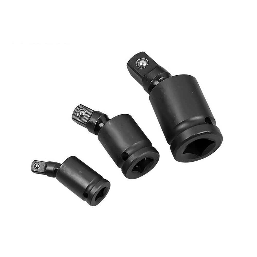 Sutekus Universal Joint Socket Swivel Set Impact Socket Drive Tools 1/4", 3/8", 1/2" U Joint Sockets, 3PCS