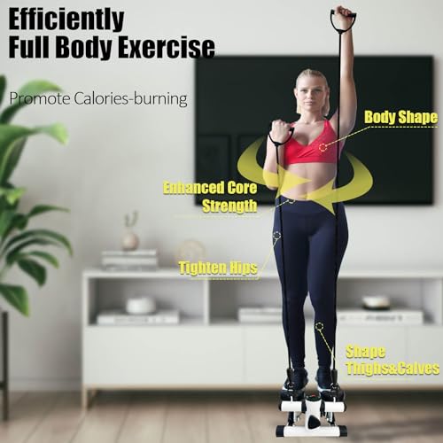 Sutekus Stair Stepper for Exercises Mini Stepper with 330LB Weight Capacity Total Body Workout Equipment with Resistance Band and Floor Mat
