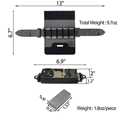 Sutekus Helmet Counterweight Tactical Helmet Balancing Weight Bag Counterbalance with Five Counter Blocks for OPS Fast BJ PJ MH