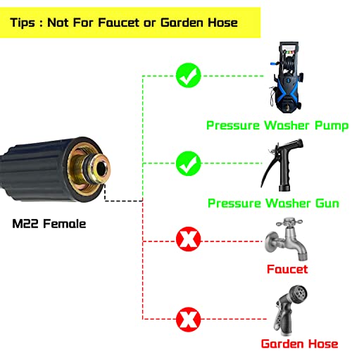 Sutekus Pressure Washer Hose Universal 1/4” Power Washer Hose Replacement Compatible With M22 Fittings 4200PSI, 50FT