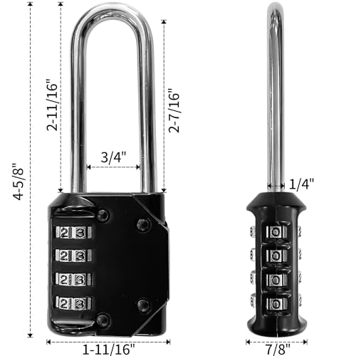 Sutekus Combination Lock 4 Digit Combination Padlock Waterproof Resettable Lock for School Gym Sports Locker, Fence, Toolbox, Case, Hasp Cabinet Storage, 2Pack