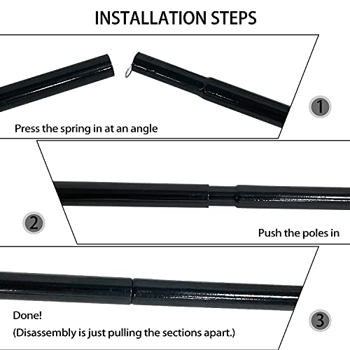 Sutekus Steel Rod Tent Pole Replacement Accessorie 2pc/Set Adjustable Bars