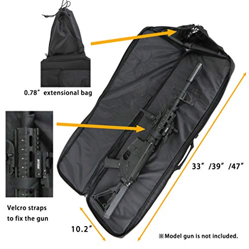 Sutekus Tactical Double Gun Case, Rifle Case, Padded Rifle Storage Backpack Integrated Pistol and Magazine Storage (3 Sizes)