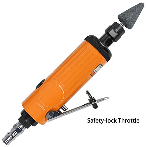 Sutekus 1/4" Air Die Grinder KIT Rotary Air Compressor Tool Set Pneumatic Sander Compact Air Throttle with 1/4 and 1/8 inch Collets