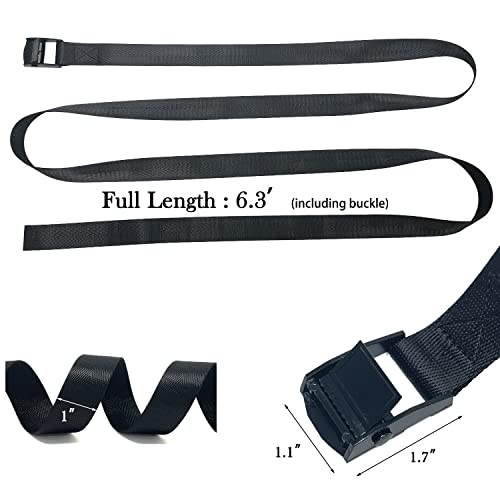 Sutekus Cargo Lashing Strap 1“ Tie Down Straps Utility Straps Adjustable Securing Straps for Cargo Luggage Bicycles Kayaks Motorcycles, 2Pack
