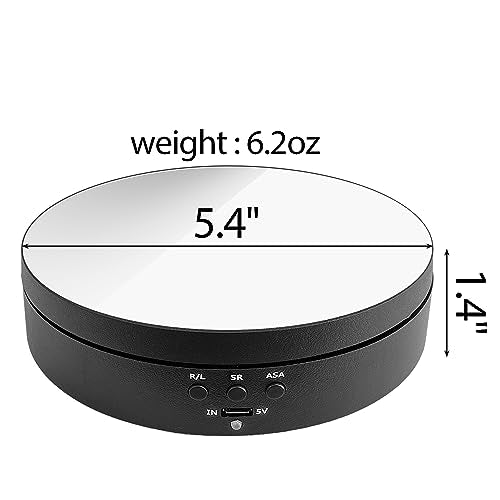 Sutekus Rotating Display Stand 360 Degree Motorized Turntable Revolving Base with Mirror Glass for Photography Live Streaming Products Jewelry 3D Models