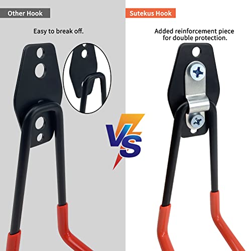Sutekus Garage Hooks Heavy Duty Garage Storage Utility Hooks Wall Mount Hangers with Anti-Slip Coating for Tools Ladders Bikes