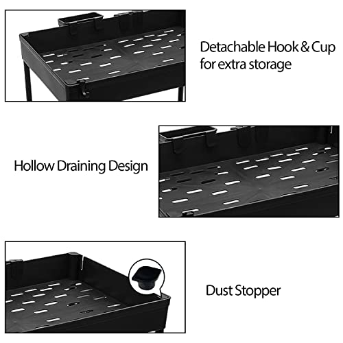 Sutekus Under Sink Organizers and Storage 2 Tier Slide Out Sink Organizer With Hooks & Hanging Cup Multi-Use Storage Shelves For Bathroom Kitchen Cabinet