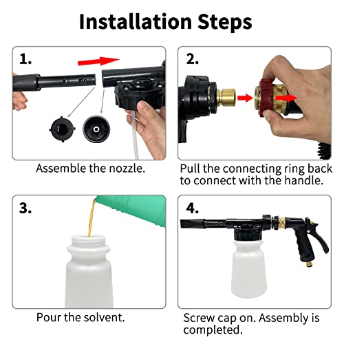 Sutekus Car Wash Foam Gun Adjustable Foam Blaster with Quick Connector Spray Foam Gun Cleaner for Car Home Garden
