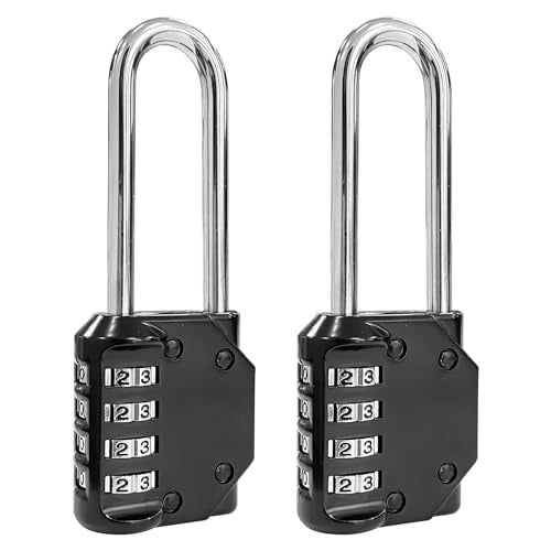 Sutekus Combination Lock 4 Digit Combination Padlock Waterproof Resettable Lock for School Gym Sports Locker, Fence, Toolbox, Case, Hasp Cabinet Storage, 2Pack