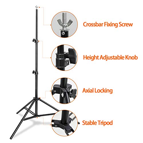 Sutekus Photo Backdrop Stand Adjustable Background Support Kit with Spring Clamps for Portrait Photography Video Studio