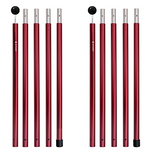 Sutekus Aluminum Tent Poles Kit Adjustable Tent Tarp Poles Replacement Accessories Multifunction Camping Shelters Stand Canopy Awning Support 2 Poles