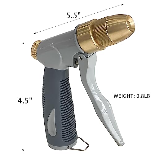 Sutekus Garden Hose Nozzle Sprayer High Pressure Hose Nozzle Heavy Duty Metal Handheld Water Nozzle with Flow Control for Watering Plants and Lawn, Washing Cars