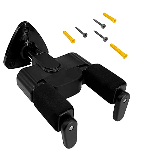 Sutekus Auto Grip Guitar Hanger Guitar Wall Mount Auto Lock Guitar Wall Hangers for Acoustic Electric Guitar Ukulele Bass Mandolin