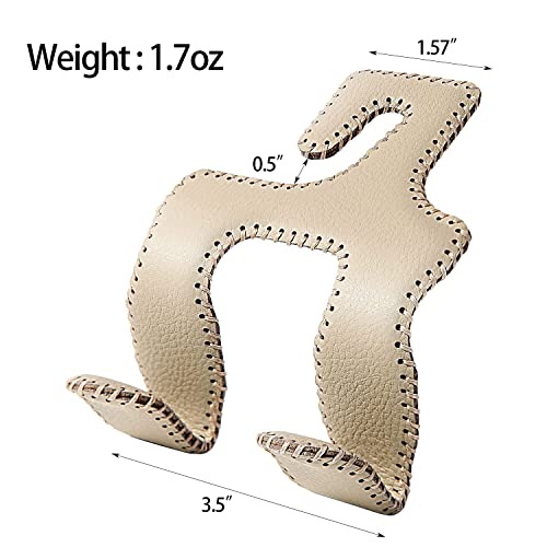 Sutekus 2 in 1 Car Seat Headrest Hooks, Leather Back Seat Organizer Universal Storage Hanger for Hanging Grocery Bag Purse Cloth,1 Pack