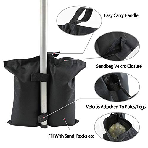 Sutekus Weight Bags Leg Weights Sand Bags for Pop up Canopy Tent Patio Umbrella Outdoor Sun Shelter Backdrops, 4PCS