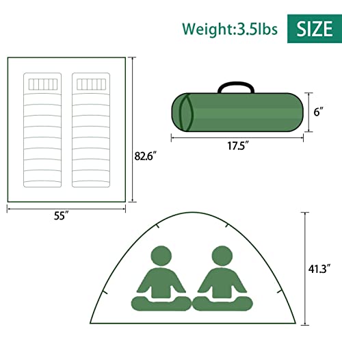 Sutekus Camping Tent Lightweight Backpacking Tent Camouflage Outdoor Equipment for Camping Hiking Biking Trip Upgraded Large Space