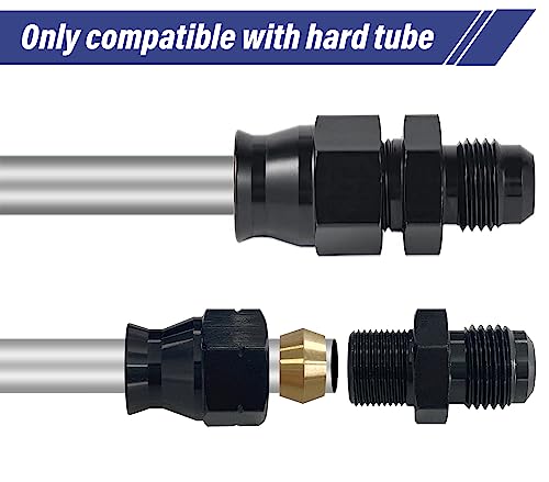 Sutekus 6AN Male to 5/16" Hardline Compression Fitting Adapter Aluminum Fuel Line Fitting Straight Hard Tube Adapter