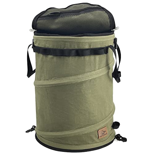 Sutekus Pop Up Storage Bin Collapsible Trash Can Recycle Container Reusable Utility Storage Bag with Zippered Lid for Camping, Laundry, Storage and Garden