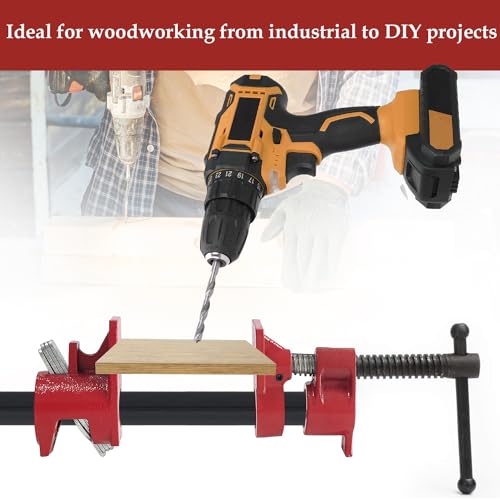 Sutekus Pipe Clamps 2 PACK Wood Gluing Pipe Clamp Set Heavy Duty Woodworking Cast Iron Clamp Fixture
