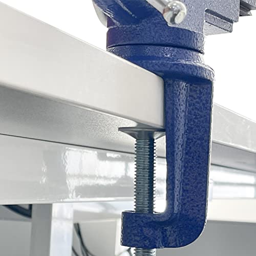 Sutekus Home Vise Clamp-On Vise Heavy Duty Bench Vise Universal Table Vise 360°Swivel Base Work Bench Vise for Woodworking, Cutting Conduit, Drilling, Metalworking