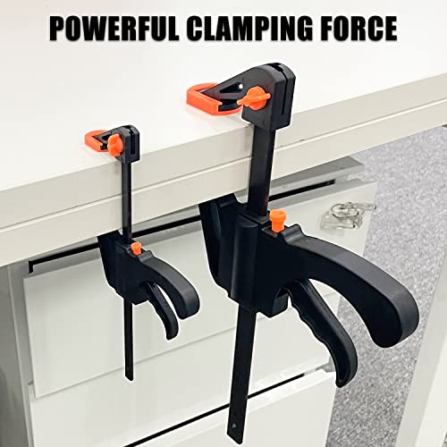 Sutekus Ratchet Bar Clamps Trigger Clamp Set 4-Inch Wood Clamp 6-Inch Clamp Spreader for Woodworking DIY Securing, Set of 4