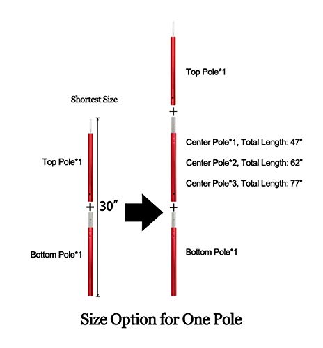 Sutekus Aluminum Tent Poles Kit Adjustable Tent Tarp Poles Replacement Accessories Multifunction Camping Shelters Stand Canopy Awning Support 2 Poles