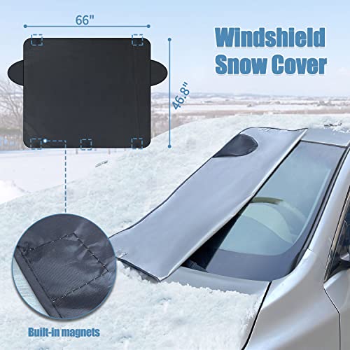 Sutekus Snow Brush Kit Includes Snow Shovel, Ice Scraper, Snow Brush and Car Windshield Snow Cover for Auto Cars SUV Trucks