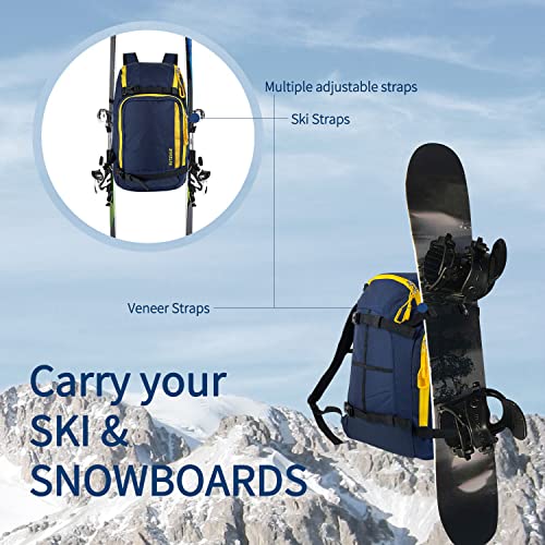 Sutekus Ski Boot Bag Skiing Travel Backpack Snowboard Boots Bag Travel Luggage For Skis, Helmet, Goggles, Gloves, Snowboard & Gear Accessories