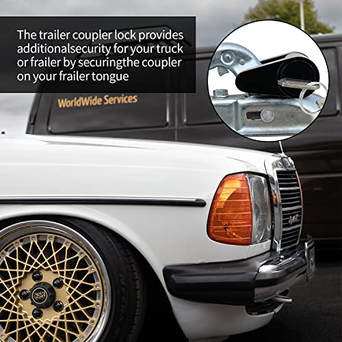 Sutekus Keyed Alike Trailer Coupler Lock, Dia 1/4 Inch, 3/4 Inch Span, Trailer Hitch Lock Heavy-Duty Steel Trailer Tongue Locks for Tow Boat RV Truck Car Coupler