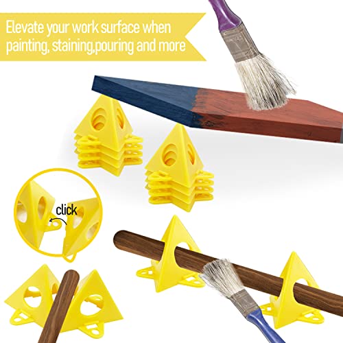 Sutekus 32Pack Painting Stands Pyramid Stands Epoxy Pouring Paint Canvas Support Stands for Canvas and Door Risers Support,Cabinet Paint Pouring