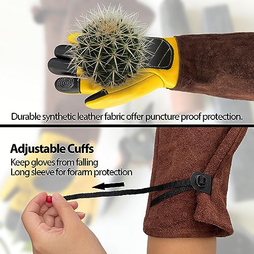 Sutekus Gardening Gloves for Women/Men Long Sleeve Work Garden Gloves Rose Pruning Thorn proof Forearm Protection Gauntlet