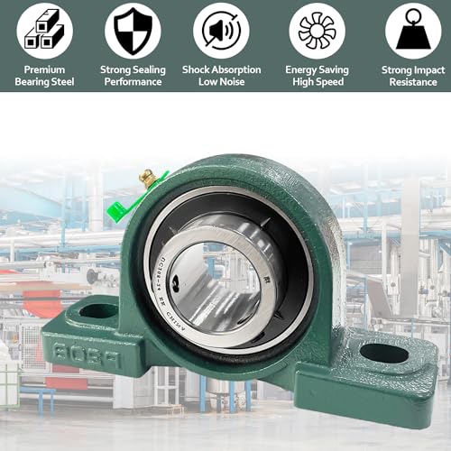 Sutekus UCP205-16 Pillow Block Bearing Mounted Pillow Block Bearings with 1" Bore Solid Cast Iron Base Self Alignment Bearings, 2Pack