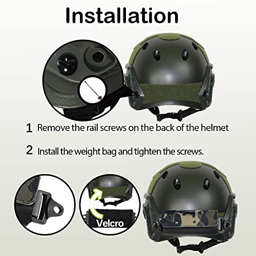 Sutekus Helmet Counterweight Tactical Helmet Balancing Weight Bag Counterbalance with Five Counter Blocks for OPS Fast BJ PJ MH