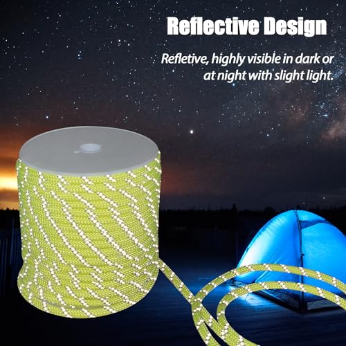 Sutekus 5/16" Accessory Cord Rope High Strength Utility Paracord 8mm Reflective Paracord Hiking Fishing Climbing Packaging 130FT