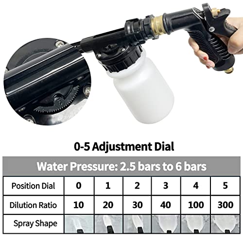 Sutekus Car Wash Foam Gun Adjustable Foam Blaster with Quick Connector Spray Foam Gun Cleaner for Car Home Garden