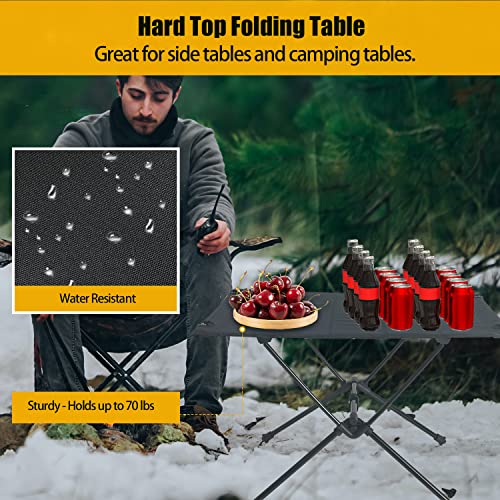 Sutekus Portable Camping Table Lightweight Folding Table with Hard Top for Camping Hiking Backpacking Picnic Partio