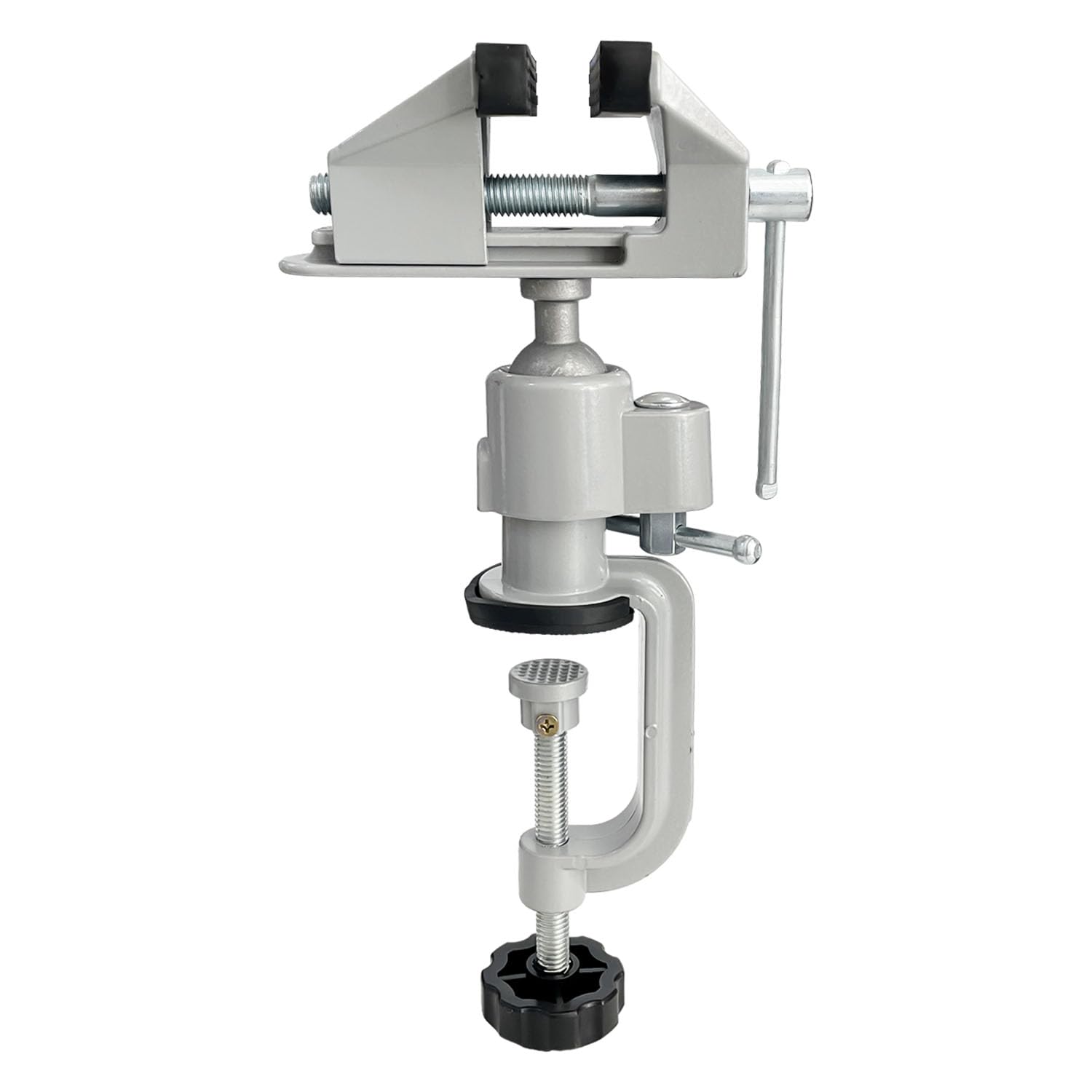 Sutekus 3" Universal Table Vise Swivel Bench Vise Tabletop Clamp Vice Tilts Rotate 360° for Woodworking Crafting Jewelry Hobby Model Making